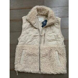 Abercrombie Sherpa Puffer Quilted Vest Cream XS